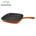 Wax Finished Square Iron Pan Cast Iron Griddle Grill Pan